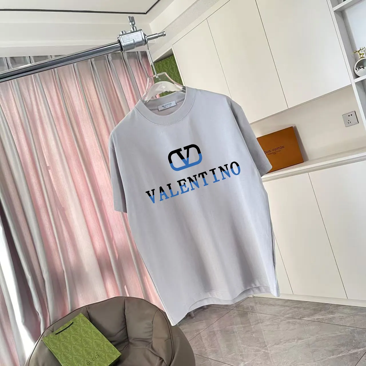 VALENTIN* 2026 New Arrival logo 300g T Same Style Size：S M L XL XXL ：Black White Purple Gray